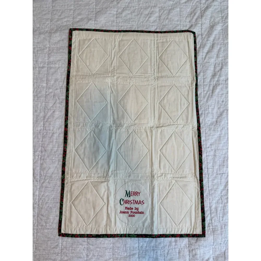 Handmade Wall Hanging Quilt “12 Days Of Christmas”Tapestry Blanket Holly Festive